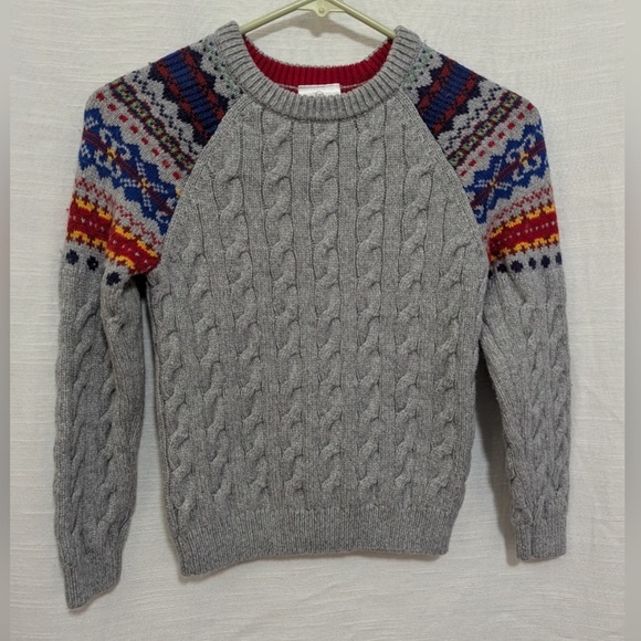 Hanna Andersson Other - Hanna Andersson boys grey primary fair isle sweater size 6-7